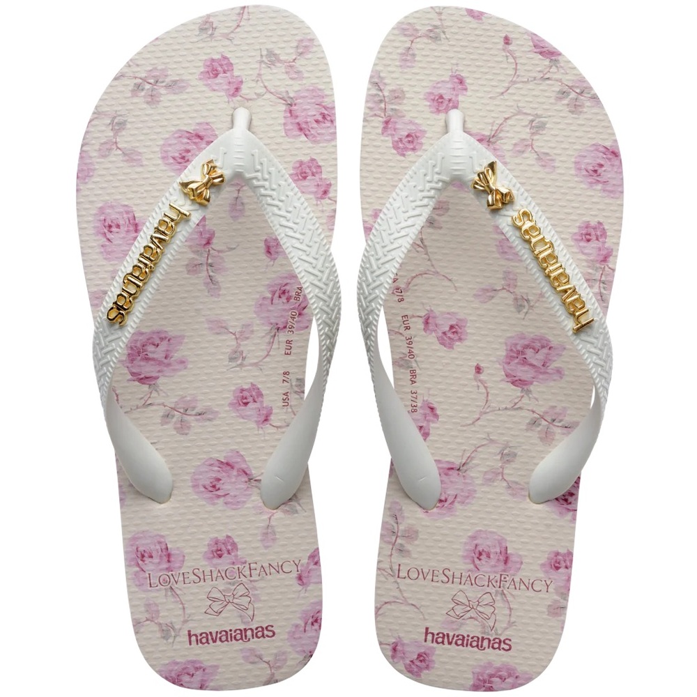 LoveShackFancy Ribbon Rosa Top Flip Flops